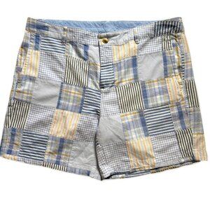 LL Bean Patched Madras Shorts Pale Blue  •6-inch inseam EXCELLENT